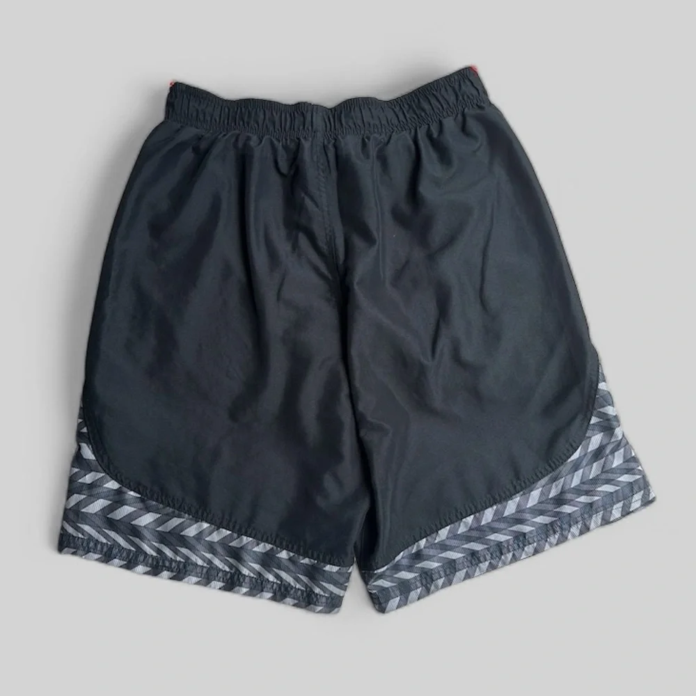 Nike Swim Trunks Mens Medium Black Gray Neon Orange Mesh Lined Board Shorts